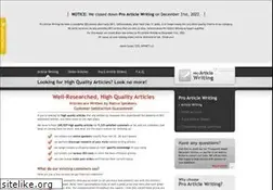 Sites similar to proarticlewriting.com
