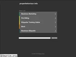 Sites similar to properbehaviour.info