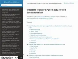 Sites similar to pycon-2012-notes.readthedocs.io