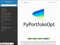Sites similar to pyportfolioopt.readthedocs.io