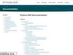 Sites similar to python-mip.readthedocs.io