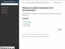 Sites similar to python-tradingview-ta.readthedocs.io