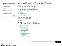 Sites similar to python-yahoofinance.readthedocs.io