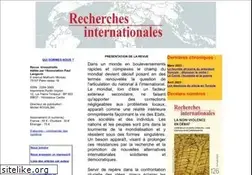 Sites similar to recherches-internationales.fr