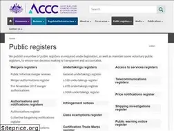 Sites similar to registers.accc.gov.au