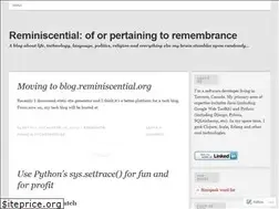 Sites similar to reminiscential.wordpress.com