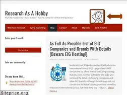 Sites similar to researchasahobby.com