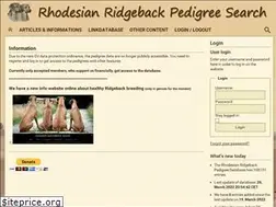 Sites similar to rhodesian-ridgeback-pedigree.org