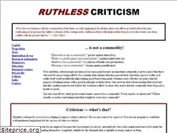 Sites similar to ruthlesscriticism.com