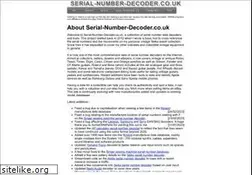 Sites similar to serial-number-decoder.co.uk
