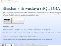 Sites similar to shashanksrivastavasqldba.blogspot.com