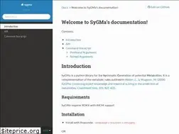 Sites similar to sygma.readthedocs.io