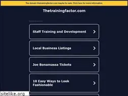 Sites similar to thetrainingfactor.com