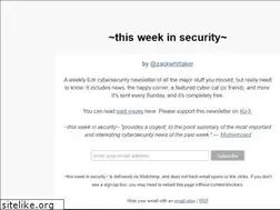 Sites similar to this.weekinsecurity.com