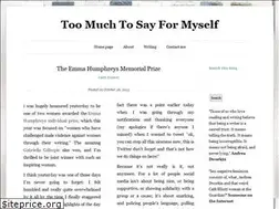 Sites similar to toomuchtosayformyself.com