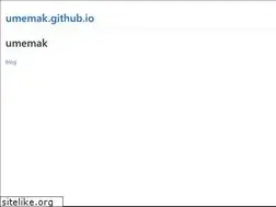 Sites similar to umemak.github.io