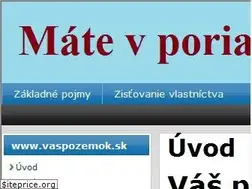 Sites similar to vaspozemok.sk