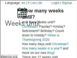 Sites similar to weeksuntil.com