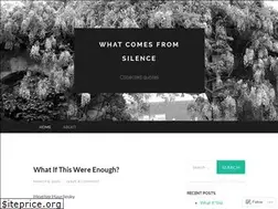 Sites similar to whatcomesfromsilence.wordpress.com