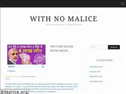 Sites similar to withnomalice.com