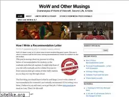 Sites similar to wowmusings.wordpress.com