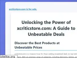 Sites similar to xcriticstore.com